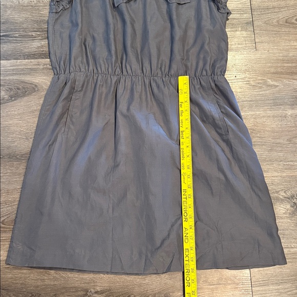Gap Gray Sleeveless Silk Blend Ruffle Dress Size XL - Picture 3 of 7